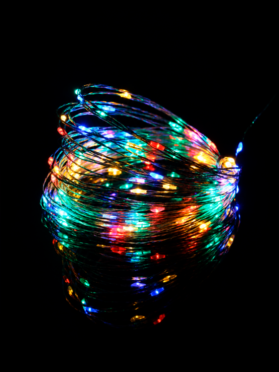 Огонек OG-LDG15 гирлянда LED RGB (10м,3*AA) (УПАКОВКА 10ШТ)